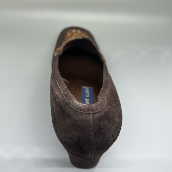 Anne Klein II Suede Brown Animal Print Leopard Loafers Shoes Size 7, Heels 3” - Picture 8 of 10